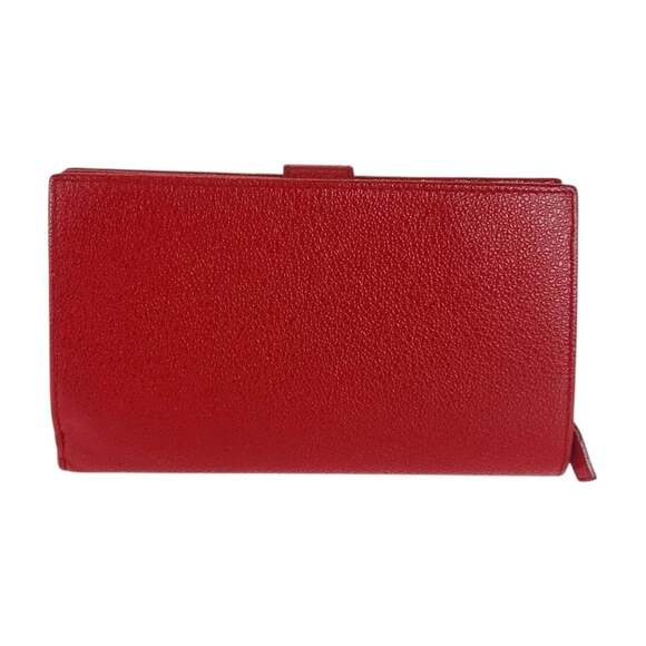 BVLGARI Colore Red Leather Long Wallet with Silver Hardware, Women's, 505931